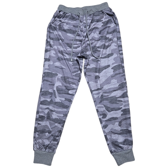 Camo Joggers Wmns Sz M Elevated Streetwear Drawstring Pants Soft & Stretch - Picture 2 of 6